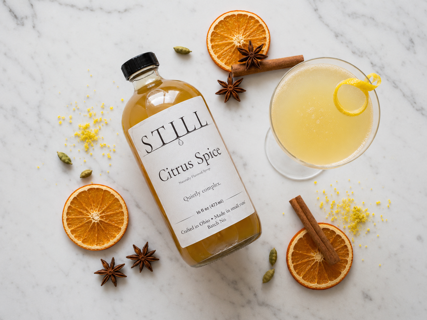 STILL Citrus Spice Syrup bottle for coffee and cocktails