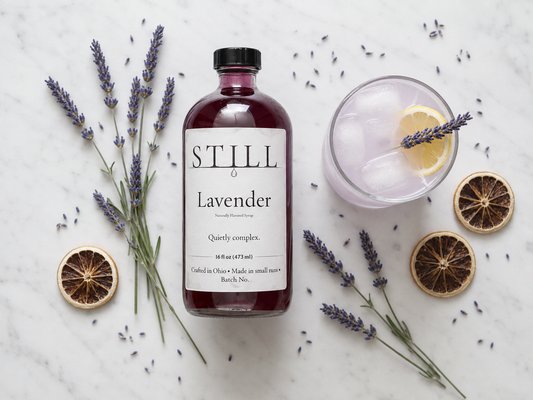 STILL Lavender Syrup bottle for coffee, matcha and cocktails